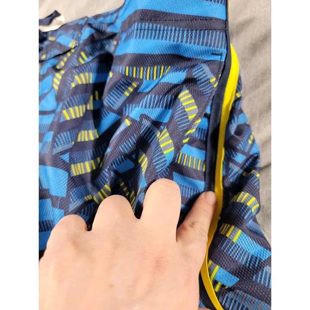 Nike Board Shorts Mens XL Blue Geometric Lined Swim Trunks w/ pockets 10' inseam